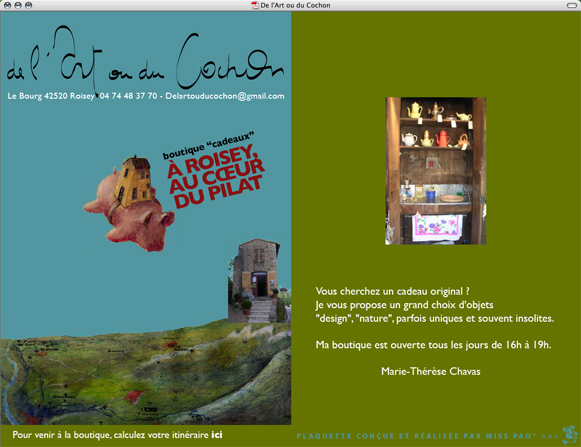 Plaquette Interactive de De l'Art ou du Cochon